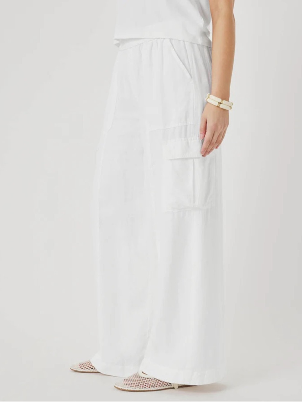 NWT Splendid Stella Cargo Pants, White, Size S